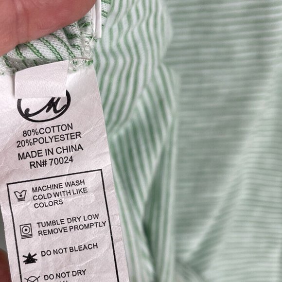 Mododoc Sundance Green Striped Top with Ruched Long Sleeve - Picture 6 of 6